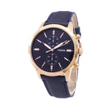 Fossil Townsman Chronograph Blue Dial Blue Leather Strap Watch for Men - FS5436 Authentic Buy Shop Now