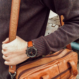 Fossil Goodwin Luggage Chronograph Black Dial Brown Leather Strap Watch for Men - FS5501 Authentic Buy Shop Now