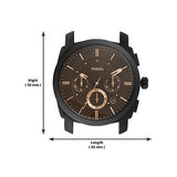 Fossil Machine Chronograph Black Dial Black Leather Strap Watch for Men - FS5586 Authentic Buy Shop Now