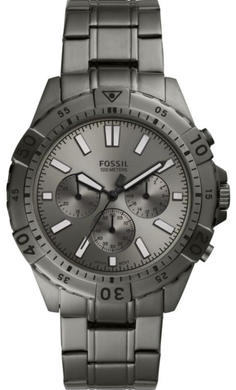 Fossil Garrett Chronograph Grey Dial Grey Steel Strap Watch for Men - FS5621 Authentic Buy Shop Now