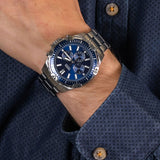Fossil Garrett Chronograph Blue Dial Silver Steel Strap Watch for Men - FS5623 Authentic Buy Shop Now