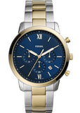 Fossil Neutra Chronograph Blue Dial Two Tone Steel Strap Watch for Men - FS5706 Authentic Buy Shop Now