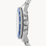 Fossil FB-03 Chronograph Blue Dial Silver Steel Strap Watch for Men - FS5724 Authentic Buy Shop Now