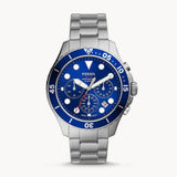 Fossil FB-03 Chronograph Blue Dial Silver Steel Strap Watch for Men - FS5724 Authentic Buy Shop Now