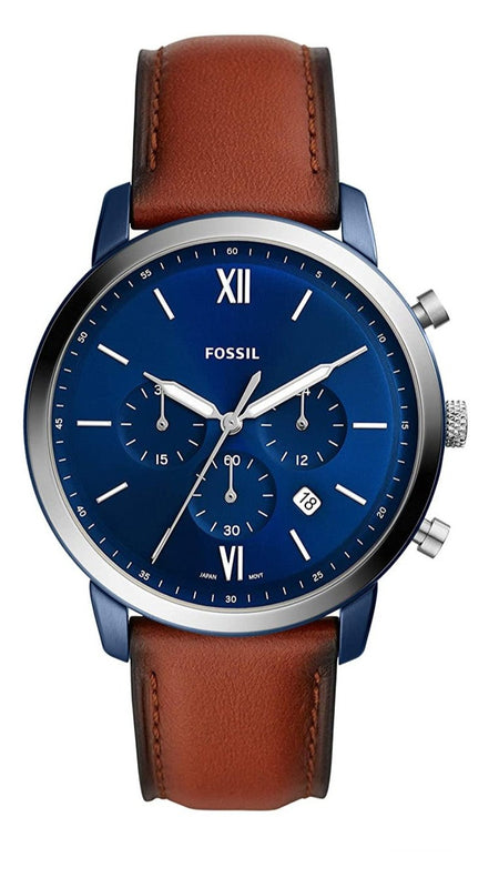 Fossil Neutra Chronograph Blue Dial Brown Leather Strap Watch for Men - FS5791 Authentic Buy Shop Now