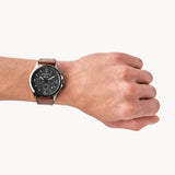 Fossil Forrester Chronograph Black Dial Brown Leather Strap Watch for Men - FS5608 Authentic Buy Shop Now
