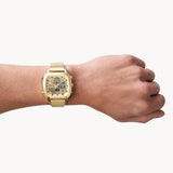Fossil Retro Analog-Digital Gold Dial Gold Steel Strap Watch for Men - FS5889 Authentic Buy Shop Now