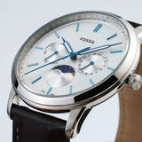 Fossil Neutra Minimalist Moonphase Silver Dial Brown Leather Strap Watch for Men - FS5905 Authentic Buy Shop Now