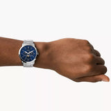 Fossil Neutra Minimalist Moonphase Blue Dial Silver Steel Strap Watch for Men - FS5907 Authentic Buy Shop Now