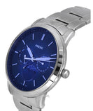 Fossil Neutra Minimalist Moonphase Blue Dial Silver Steel Strap Watch for Men - FS5907 Authentic Buy Shop Now