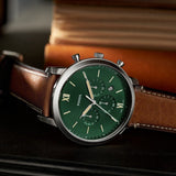 Fossil Neutra Chronograph Green Dial Brown Leather Strap Watch for Men - FS5735 Authentic Buy Shop Now