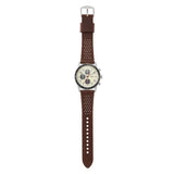 Fossil Sport Tourer Chronograph White Dial Brown Leather Strap Watch for Men - FS6042 Authentic Buy Shop Now