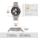 Fossil Sport Tourer Chronograph Black Dial Silver Steel Strap Watch for Men - FS6045 Authentic Buy Shop Now