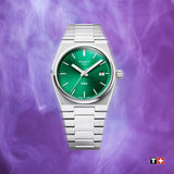 Tissot PRX Green Dial Silver Steel Strap Watch For Men - T137.410.11.091.00 Authentic Buy Shop Now