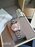 Burberry The City Diamonds Pink Dial Silver Steel Strap Watch for Women - BU9231 Authentic Buy Shop Now
