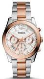Fossil Perfect Boyfriend Mother of Pearl Dial Two Tone Steel Strap Watch for Women - ES4135 Authentic Buy Shop Now