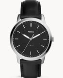 Fossil The Minimalist Three Hand Black Dial Black Leather Strap Watch for Men - FS5398 Authentic Buy Shop Now
