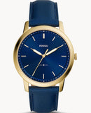 Fossil The Minimalist 3H Analog Blue Dial Blue Leather Strap Watch for Men - FS5789 Authentic Buy Shop Now