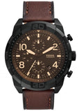 Fossil Bronson Chronograph Brown Dial Brown Leather Strap Watch for Men - FS5875 Authentic Buy Shop Now