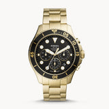 Fossil FB-03 Chronograph Black Dial Gold Steel Strap Watch for Men - FS5727 Authentic Buy Shop Now