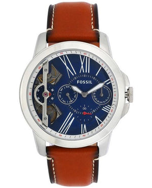 Fossil Grant Twist Multifunction Blue Dial Brown Leather Strap Watch for Men - ME1161 Authentic Buy Shop Now