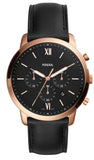 Fossil Neutra Chronograph Black Dial Black Leather Strap Watch for Men - FS5381 Authentic Buy Shop Now