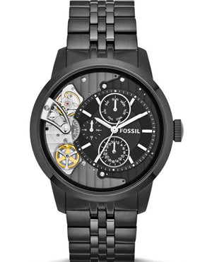 Fossil Townsman Mechanical Black Dial Black Steel Strap Watch for Men - ME1136 Authentic Buy Shop Now