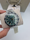 Fossil Bannon Chronograph Green Dial Silver Steel Strap Watch for Men - BQ2492 Authentic Buy Shop Now