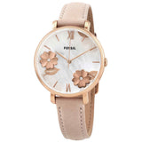 Fossil Jacqueline Three Hand Mother of Pearl Dial Pink Leather Strap Watch for Women - ES4671 Authentic Buy Shop Now