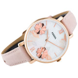 Fossil Jacqueline Three Hand Mother of Pearl Dial Pink Leather Strap Watch for Women - ES4671 Authentic Buy Shop Now