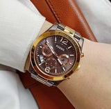 Fossil Perfect Boyfriend Multifunction Brown Dial Two Tone Steel Strap Watch for Women - ES4284 Authentic Buy Shop Now