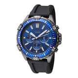 Fossil Garrett Chronograph Blue Dial Black Rubber Strap Watch for Men - FS5695 Authentic Buy Shop Now