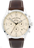 Fossil Forrester Chronograph White Dial Brown Leather Strap Watch for Men - FS5696 Authentic Buy Shop Now