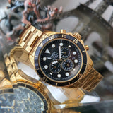 Fossil FB-03 Chronograph Black Dial Gold Steel Strap Watch for Men - FS5727 Authentic Buy Shop Now