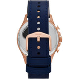 Fossil Forrester Chronograph Blue Dial Blue Leather Strap Watch for Men - FS5814 Authentic Buy Shop Now