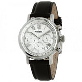 Fossil Buchanan Chronograph Silver Dial Black Leather Strap Watch for Men - FS5102 Authentic Buy Shop Now