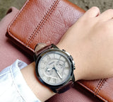 Fossil Grant Chronograph Brown Dial Brown Leather Strap Watch for Men - FS5214 Authentic Buy Shop Now