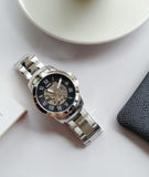 Fossil Grant Automatic Skeleton Black Dial Silver Steel Strap Watch for Men - ME3103 Authentic Buy Shop Now