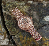 Fossil Boyfriend Automatic Skeleton Rose Gold Dial Rose Gold Steel Strap Watch for Women - ME3065 Authentic Buy Shop Now