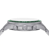 Fossil Sport Tourer Chronograph Green Dial Silver Steel Strap Watch for Men - FS6048 Authentic Buy Shop Now