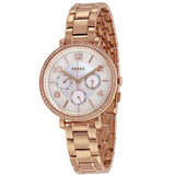 Fossil Jacqueline Multi Function Mother of Pearl Dial Rose Gold Steel Strap Watch for Women - ES3757 Authentic Buy Shop Now
