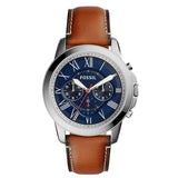 Fossil Grant Chronograph Blue Dial Brown Leather Strap Watch for Men - FS5210 Authentic Buy Shop Now