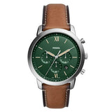 Fossil Neutra Chronograph Green Dial Brown Leather Strap Watch for Men - FS5735 Authentic Buy Shop Now