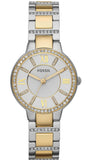 Fossil Virginia Silver Dial Two Tone Steel Strap Watch for Women - ES3503 Authentic Buy Shop Now