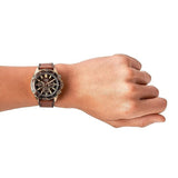 Fossil Garrett Chronograph Brown Dial Brown Leather Strap Watch for Men - FS5867 Authentic Buy Shop Now