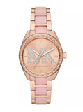 Michael Kors Janelle Analog Rose Gold Dial Two Tone Steel Strap Watch For Women - MK4731 Authentic Buy Shop Now