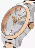 Gucci G Timeless Silver Dial Two Tone Steel Strap Watch For Women - YA126564 Authentic Buy Shop Now