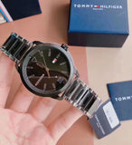 Tommy Hilfiger Sneaker Quartz Black Dial Two Tone Steel Strap Watch for Men - 1791619 Authentic Buy Shop Now