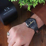 Armani Exchange Hampton Chronograph Black Dial Black Steel Strap Watch For Men - AX2413 Authentic Buy Shop Now