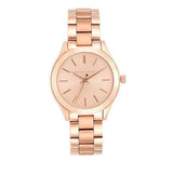 Michael Kors Slim Runway Rose Gold Dial Rose Gold Steel Strap Watch for Women - MK3513 Authentic Buy Shop Now